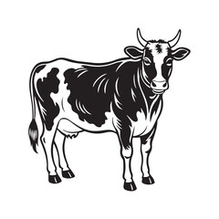 Simple Cow Silhouette Vector Art for Minimalist Designs.