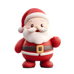 Cartoon Santa Claus 3D icon isolated on transparent background