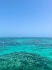 blue sea and blue sky