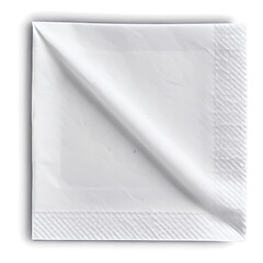 A_paper_napkin,_isolated_on_a_white_background,_captured_with_fine_detail_and_full_depth.