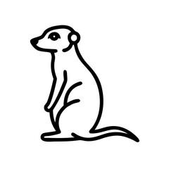 Obraz premium black and white illustration of a Meerkat