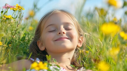 Fototapeta premium Happy meadow girl
