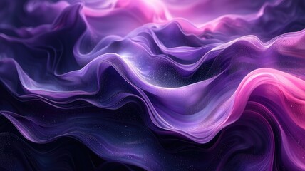 Obraz premium A mesmerizing abstract wave pattern in vibrant purple and pink hues, evoking a sense of movement and fluidity.