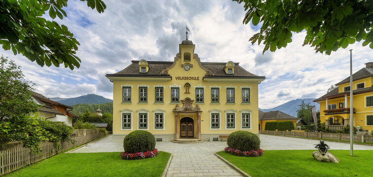 Volksschule,  Strobl, Wolfgangsee; Salzburg, Austria, Europe, August 2024