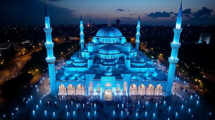 Visit the Blue Mosque in Istanbul, Turkey, an iconic structure with its intricate blue tiles and towering minarets. 