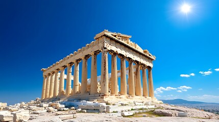 Visit the Parthenon in Athens, Greece, an ancient temple dedicated to the goddess Athena, perched atop the Acropolis. 