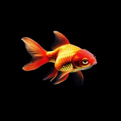 Goldfish isolated on black background 