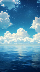 Sea Reflecting Clouds in the Sky, Aerial View, Aesthetic 4K Phone Background Wallpaper