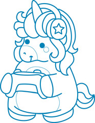 Printable outline Unicorn templates for coloring children's book
