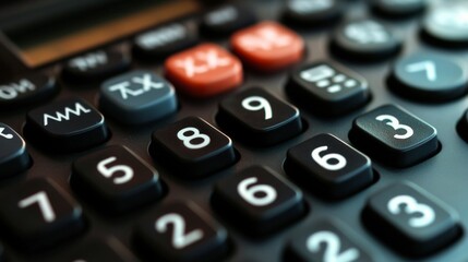 Close-up of scientific calculator buttons