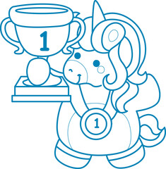 Printable outline Unicorn templates for coloring children's book