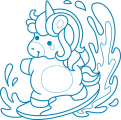 Printable outline Unicorn templates for coloring children's book