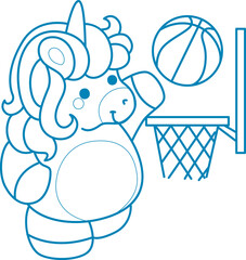 Printable outline Unicorn templates for coloring children's book