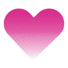 ハーフトーンのピンクのハートアイコンベクターイラスト