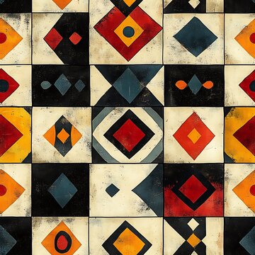 Boruca Pattern - A fabric pattern inspired by the art of the indigenous Boruca people, often featuring geometric shapes and natural motifs 