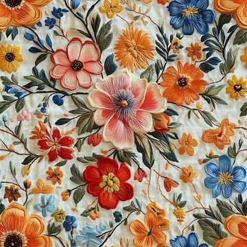 Mant&oacute;n de Manila Pattern - A pattern found in shawls, featuring embroidered flowers and elaborate designs 