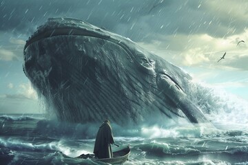 ai generative a giant fish that was about to swallow the prophet