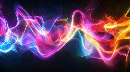 Mesmerizing Neon Waves of Glowing Ethereal Energy in Abstract Concept Design