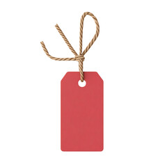 A simple red tag with a twine loop