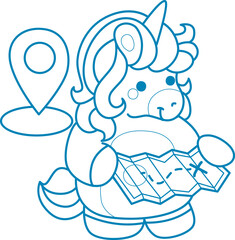 Printable outline Unicorn templates for coloring children's book