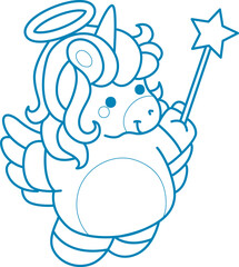 Printable outline Unicorn templates for coloring children's book