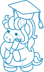 Printable outline Unicorn templates for coloring children's book