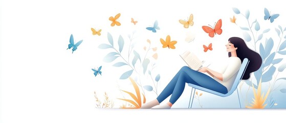 An entrepreneur relaxing in a serene botanical garden