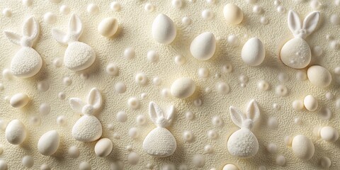 Tranquil foam patterns with delicate textures and hidden Easter Bunny motifs