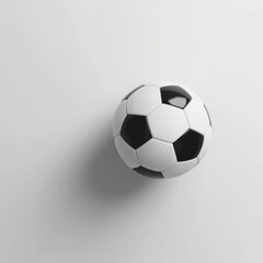Top view of a soccer ball on a white background, highlighting design and form