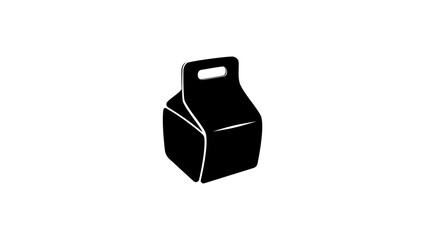 Chinese cuisine Food packaging, black isolated silhouette