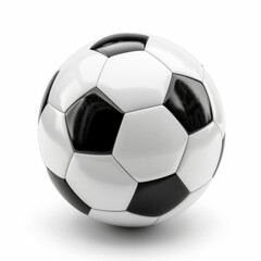 Fototapeta premium Pristine soccer ball on a white surface, symbolizing the purity of sport