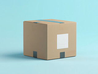 Obraz premium cardboard shipping box on a light background