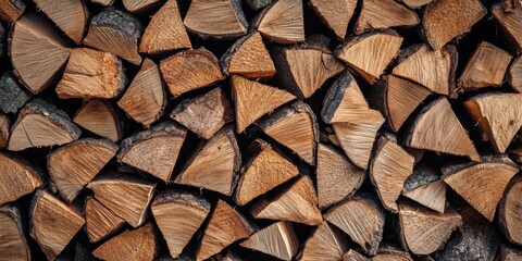 Beautifully Stacked Firewood Logs for Outdoor Living Spaces and Efficient Heating Solutions