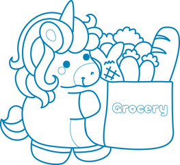 Printable outline Unicorn templates for coloring children's book