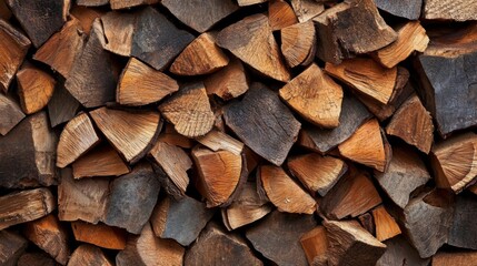Beautifully Stacked Firewood Logs for Outdoor Living Spaces and Efficient Heating Solutions