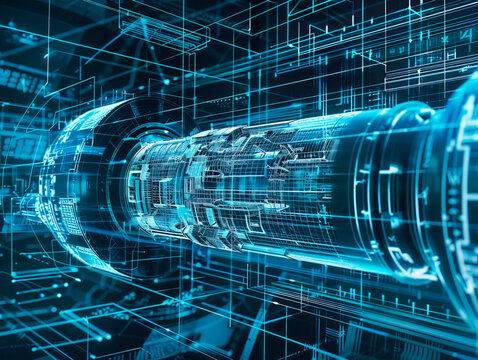 Hadron collider tech illustration. Science nuclear accelerator elementary particles. Quantum scientific experiment collision atoms, electrons, protons, neutrons. Physical research matter, antimatter.