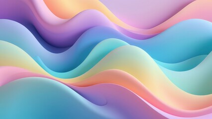 Abstract waves in pastel colors create a soothing, modern design.