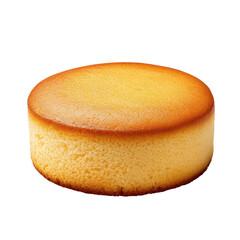 A yellow cake sitting on a white background