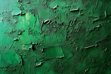 Obraz premium A green wall with a lot of paint peeling off