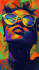 Obraz premium 83. A person in a pop art style, vibrant expression