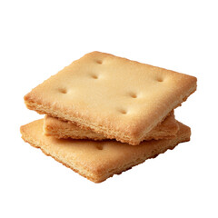 Three square crackers stacked on top of each other