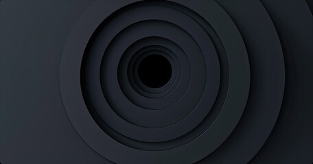 Fototapeta premium A minimalist design featuring concentric circular layers in dark tones, creating a sense of depth and focus.