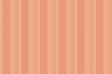 Minimalist vector background texture, couch stripe fabric pattern. Abstract background seamless lines textile vertical in dark salmon and orange colors.