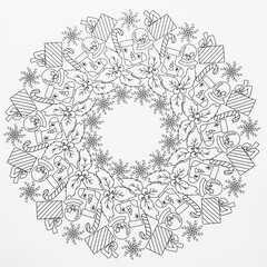  Arri&egrave;re plan noir et blanc avec motif graphique mandala pour colorier