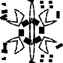 Black and white art abstract background with sunlight. Vector illustration