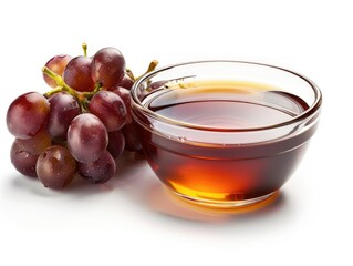 A bowl of grapes and a glass of wine