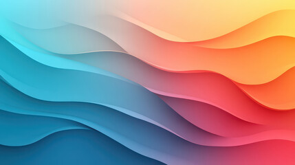 Fototapeta premium Flowing abstract waves in red, orange, and blue gradient tones.