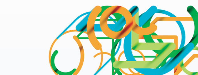 Linear design colorful circles and lines