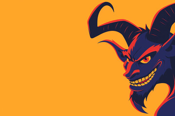 Fototapeta premium Demon for Kids Halloween Art for Spooky Trick or Treat and Scary Costume Party Decoration Atmosphere