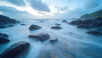 Obraz premium Tranquil Sea at Dawn.